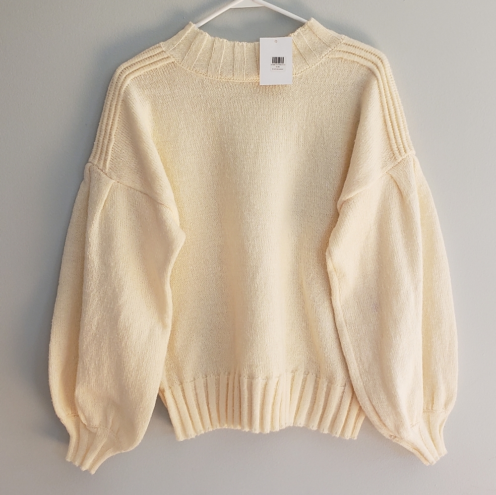 Womens Balloon Sleeve Sweater Rose & Remington NWT